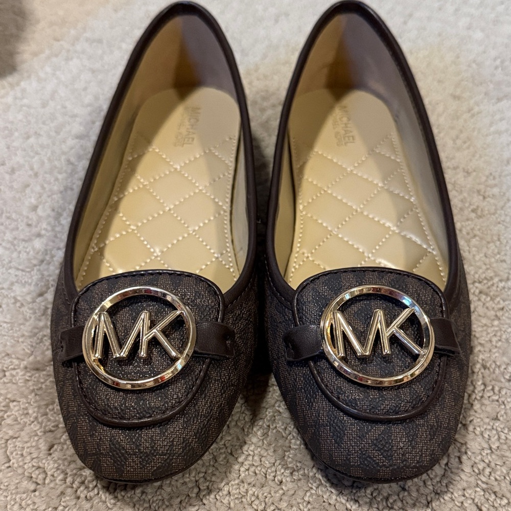 Michael Kors Dark Brown Monogram Loafers